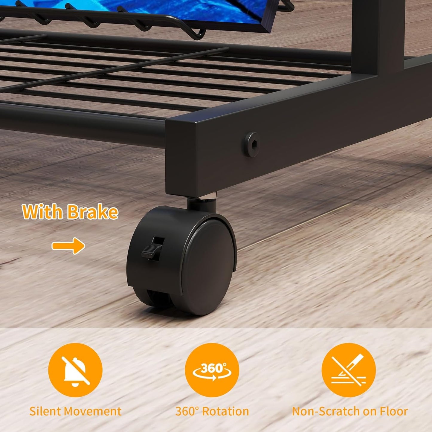 lesolar Floor-Standing Magazine Rack with Poster Board Stand 4-tier Newspaper Holder Book Display Shelf Brochure Display Stand Poster Sign Holder with Wheels Suitable for Exhibitions Store Business