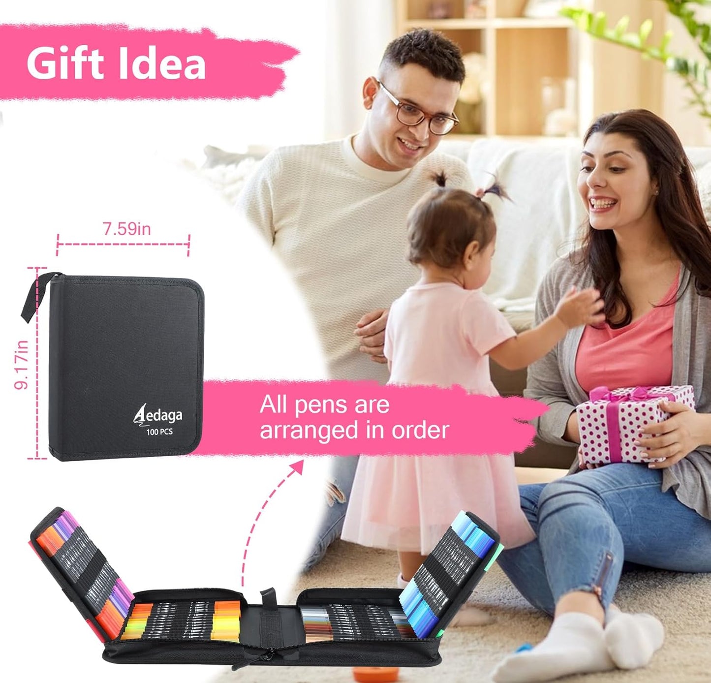 100 Colors Numbered Dual Tip Brush Pens with Free App, Fine and Brush Tips Pens for Adults and Kids, Coloring Markers for Coloring Book Bullet Journaling Note Taking Planner Hand Lettering