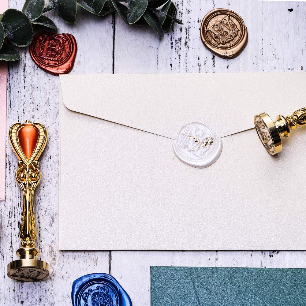 Letter U Sealing Wax Stamp, U Alphabet Wax Seal Stamp for Sealing Wax, Lucky Goddness Alphabet Brass Wax Stamp