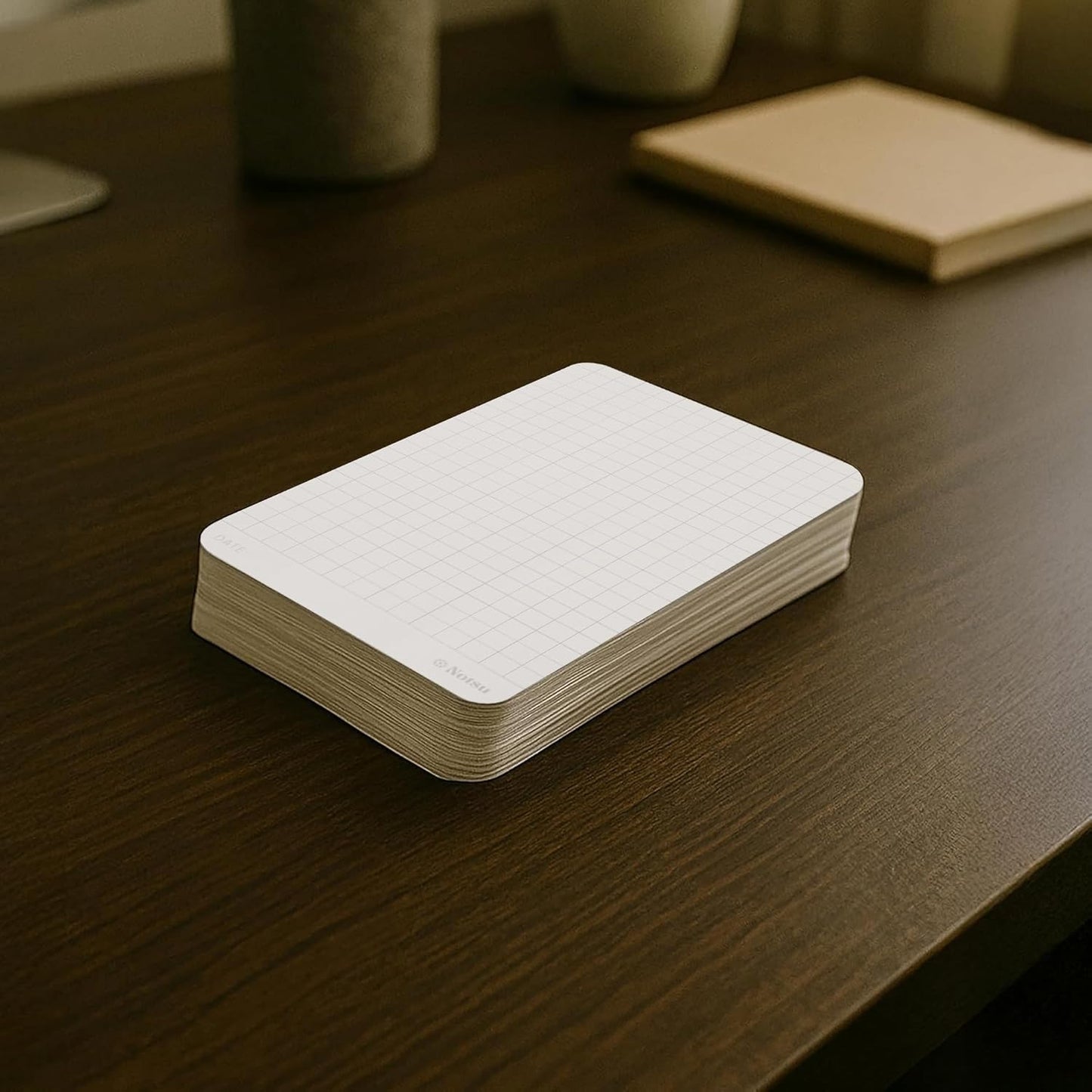 Notsu Graph Grid Index Cards 3x5 inch, 50 ct | Thick Graphing Note Cards w/Rounded Corners | Premium Heavy Duty Paper 350 gsm
