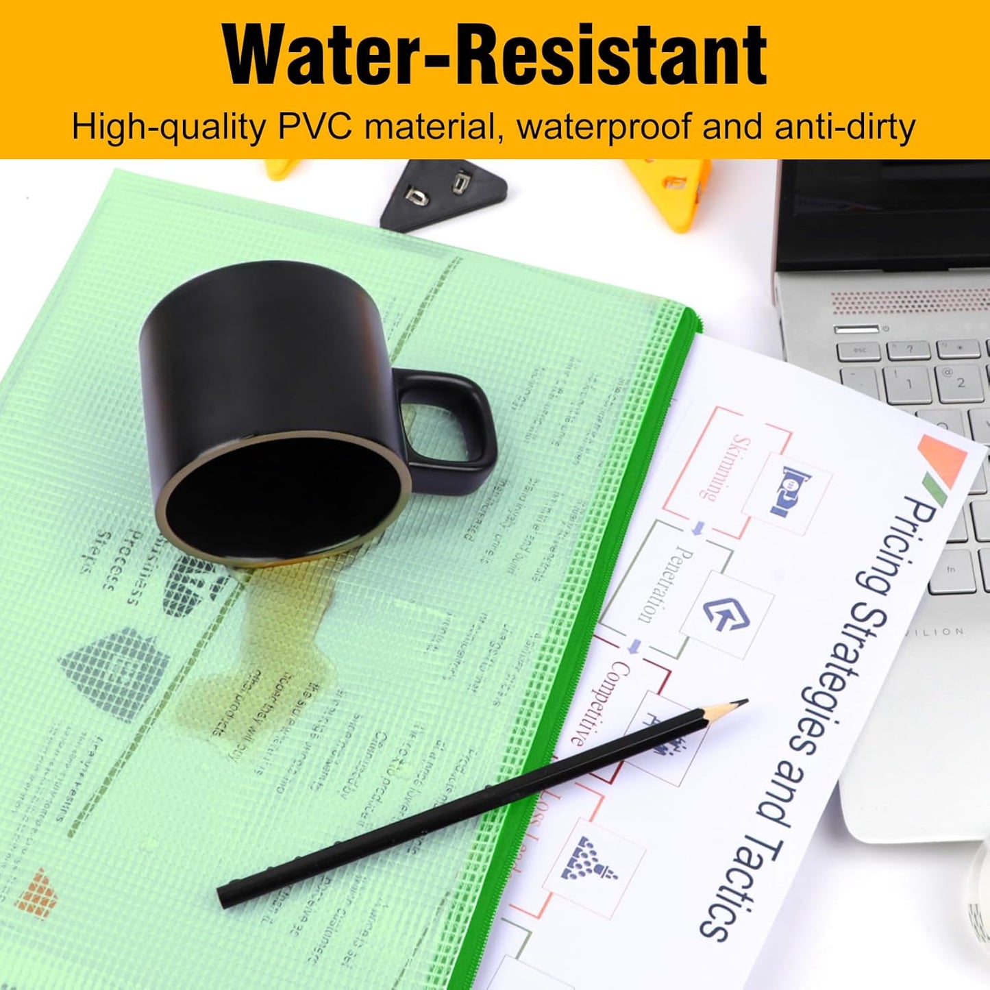 36pcs Large A4 Mesh Zipper Pouch File Bags YOPCDJ Reusable Zippered Pouches for Organizing Classroom, Board Game Storage, Puzzle Bags