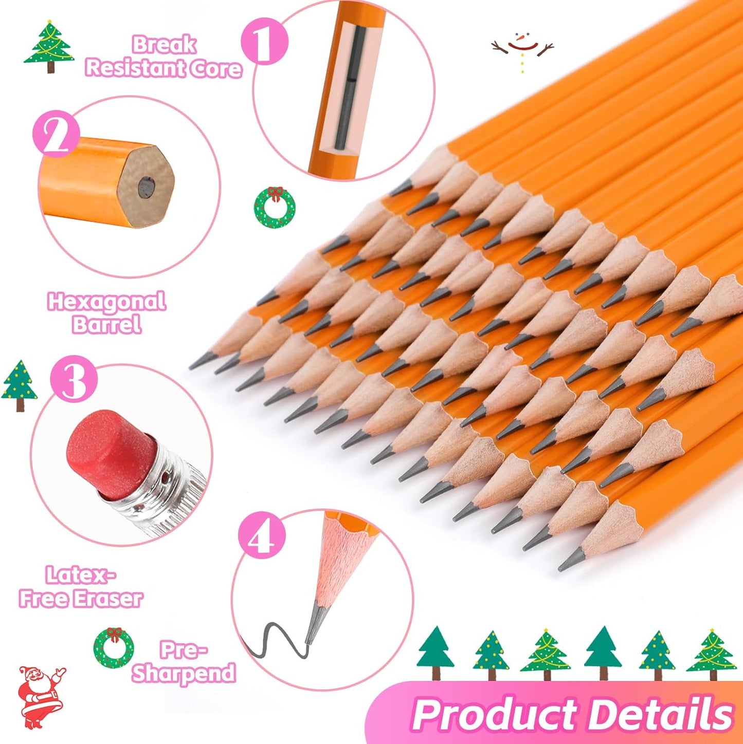 Donyang 600 Pack #2 HB Pencils Bulk, Pre-Sharpened with Erasers, Back to School Supplies, Teacher Supplies Office Essentials Accessories, Number 2 HB Yellow Pencils for Writing, Drawing and Sketching