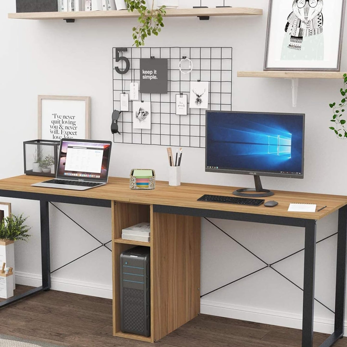 Sticky Note Holder Seagrass Post It Note Dispenser, 3 x 3 Inch Woven Sticky Note Dispenser, Farmhouse Post It Holder for Desk Home Office Decor, Whitewash