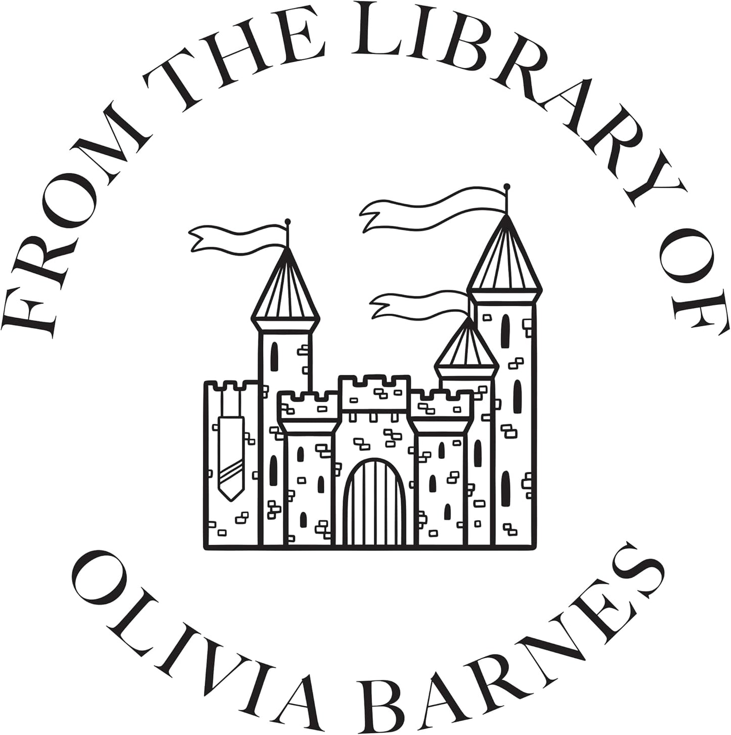 Personalized Book Embosser or Stamp Custom Round Library Embosser Teacher Library Book Stamp, Ex Libris Stamp, Gift for Book Lover | Wooden or Self Inking Stamp or Embosser (Castle)