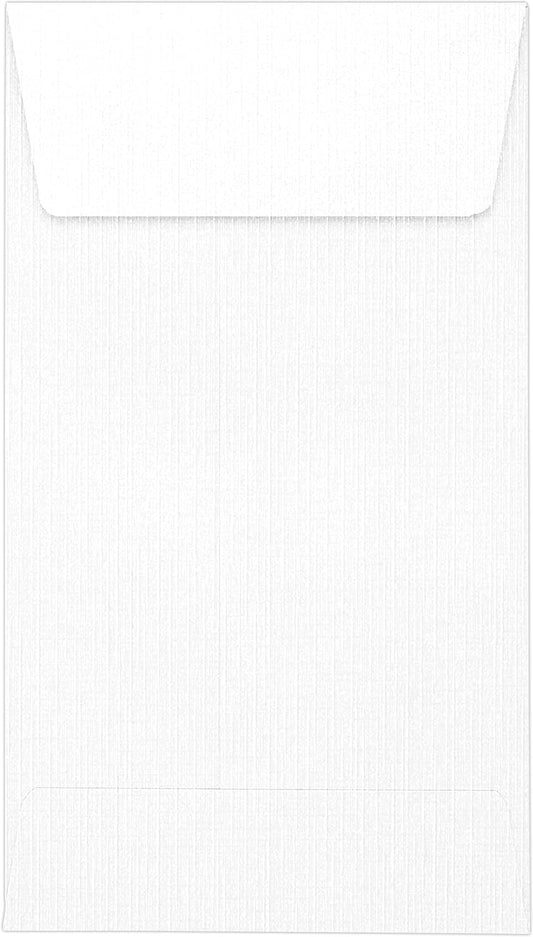 LUXPaper #5 1/2 Coin Envelopes | Peel & Press | 3 1/8" x 5 1/2" | White Linen | 80lb. Text | 500 Qty