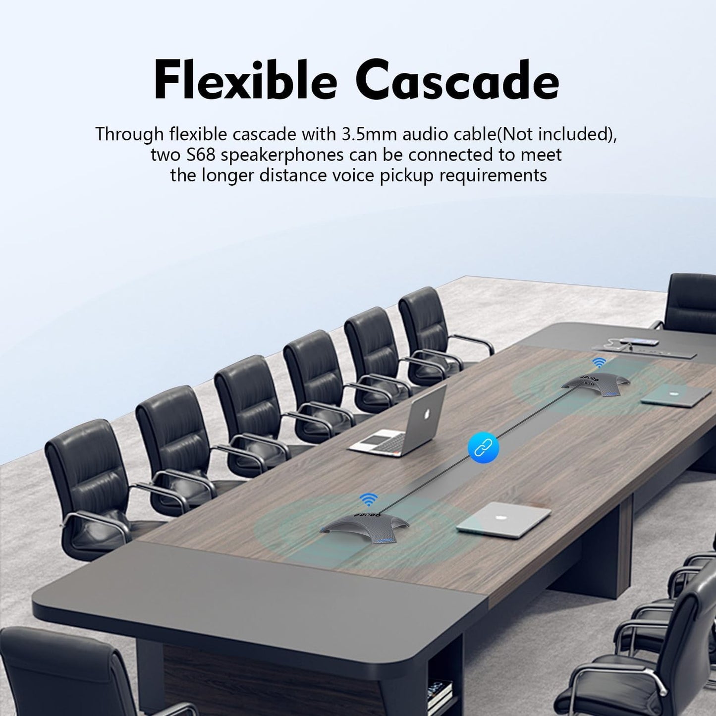 TOALLIN S68 Speakerphone, Wireless Conference Microphones with Speaker, 360° Omnidirectional Voice Pickup, Bluetooth & USB Computer Speaker and Noise-Reduction Mics for Business Meetings