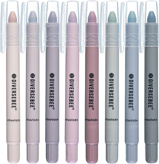 DIVERSEBEE Bible Highlighters and Pens No Bleed, 8 Pack Assorted Colors Gel Highlighters Set, Cute Bible Markers Study Journaling School Supplies and Accessories (Dusty)