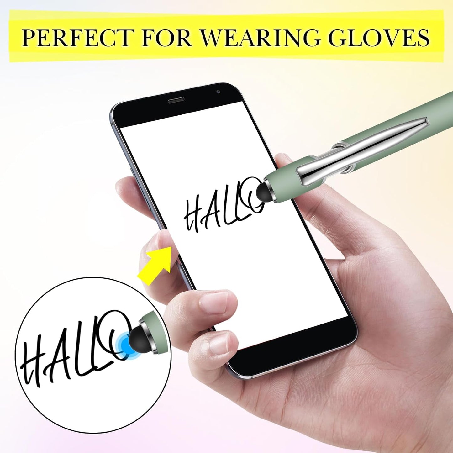 Zonon 38 Pieces Rubberized Ballpoint Pen with Stylus Tip Stylish Metal Pen Capacitive Styli with Soft Rubberized Grip, Black Ink for Most Devices(Chic Colors)