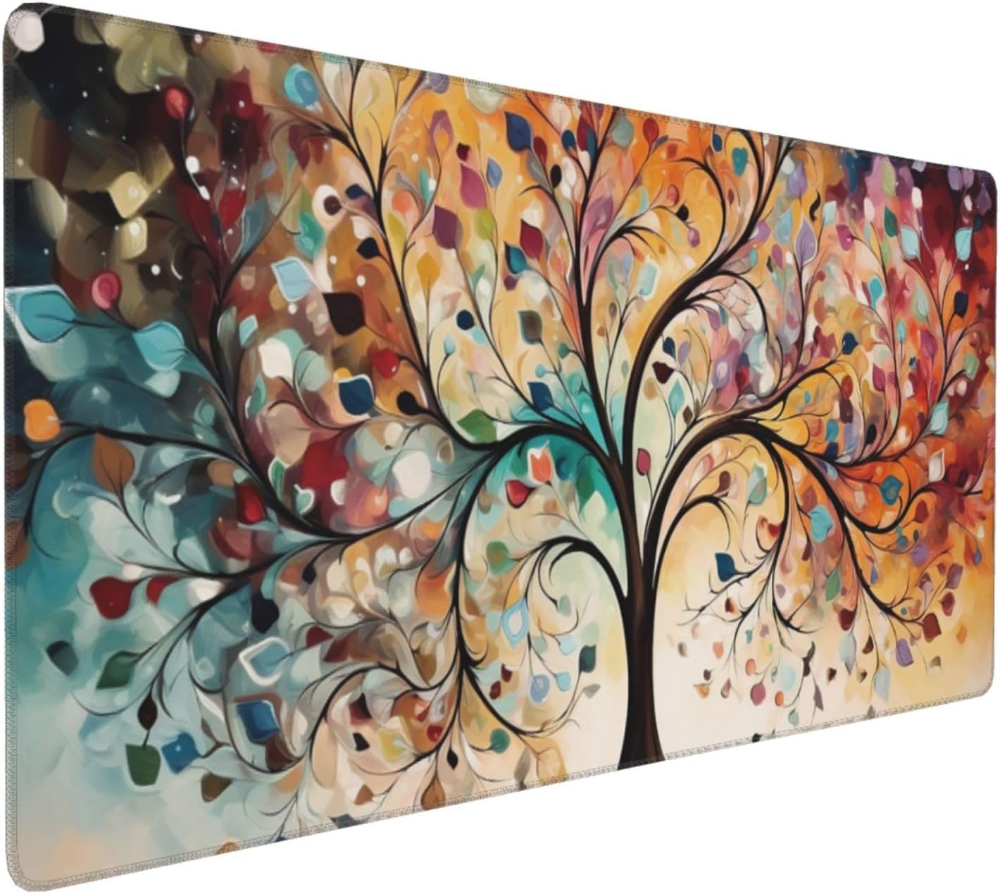 35.4 x 15.7 in, XXL Large Mouse Pad for Desk, Extended Keyboard Mouse Mat for Computer Office, Big Laptop Mouse pad, Gaming Pc-Colorful Leaf Tree