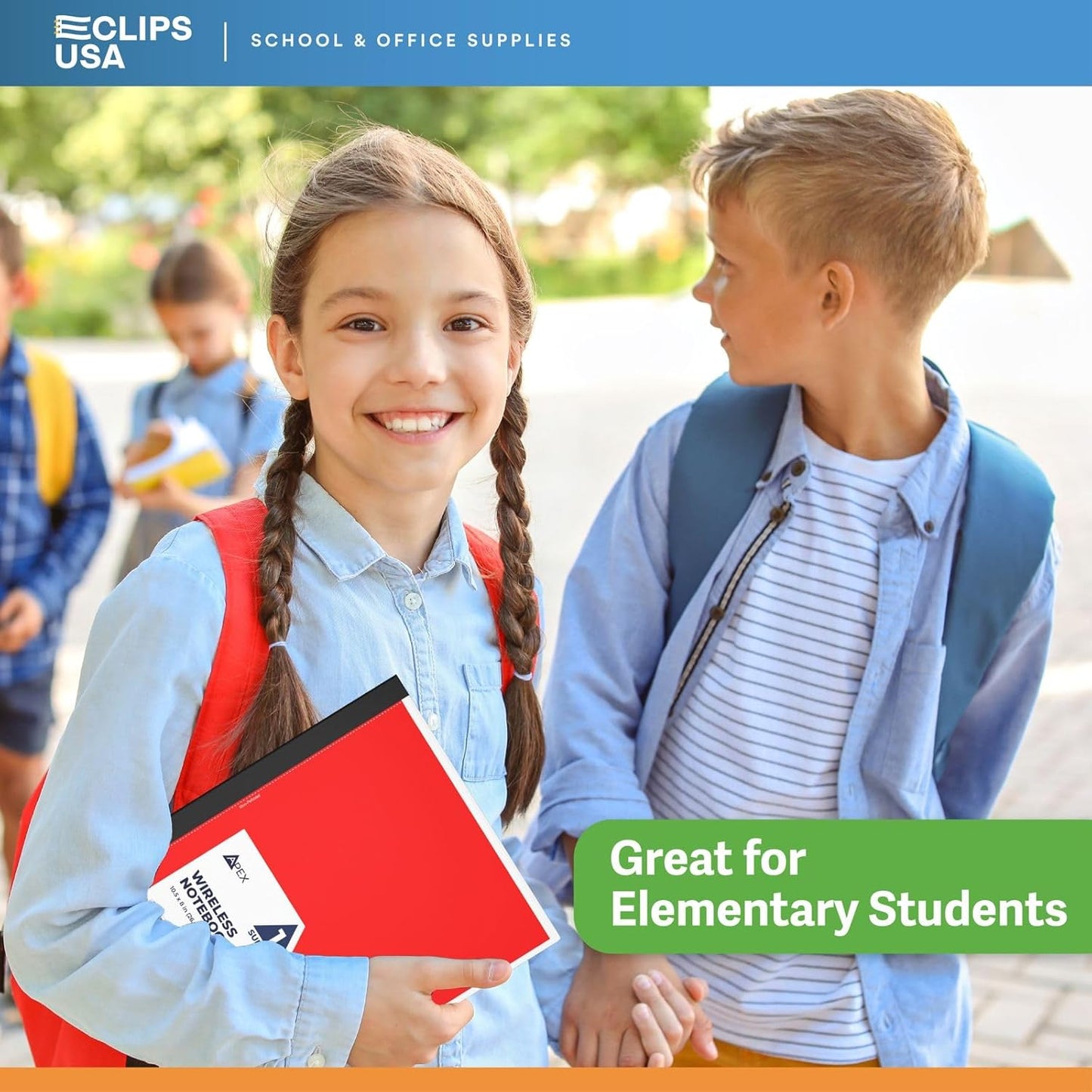 E-CLIPS USA Non Spiral Notebook, 1 Subject, Wide Ruled Notebook, Journal Notebook, Notebooks Bulk, School Supplies, Perforated Edges, 6 Colors, 70 Sheets (12, Wide Ruled)