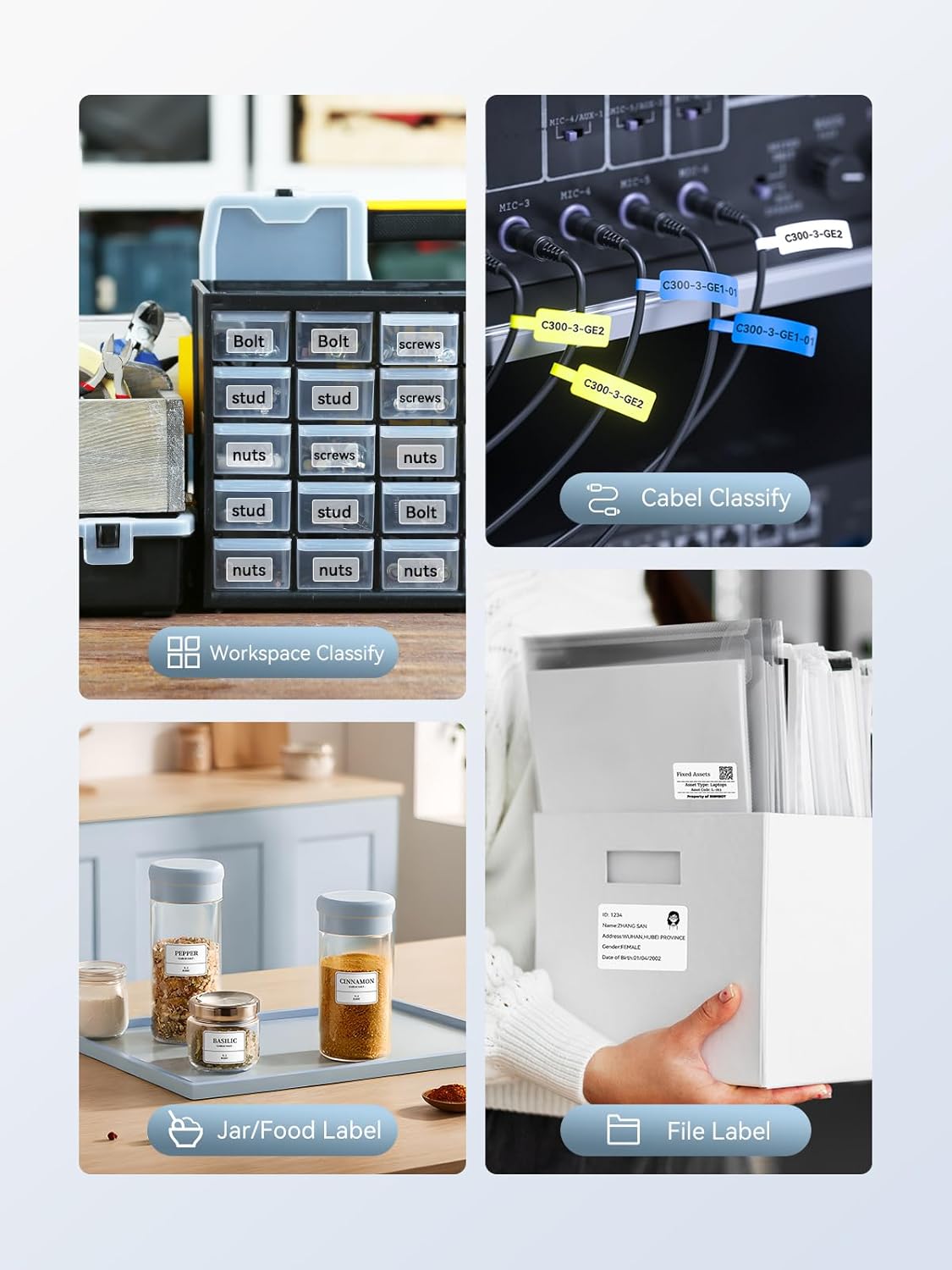 NIIMBOT B1 Label Maker, Bluetooth Portable Thermal Printer Machine with Large Waterproof Tape and Multiple Templates for Small Business,Office,Home,School, 2 Inch (Green, 1 Printer+1 Roll Label)