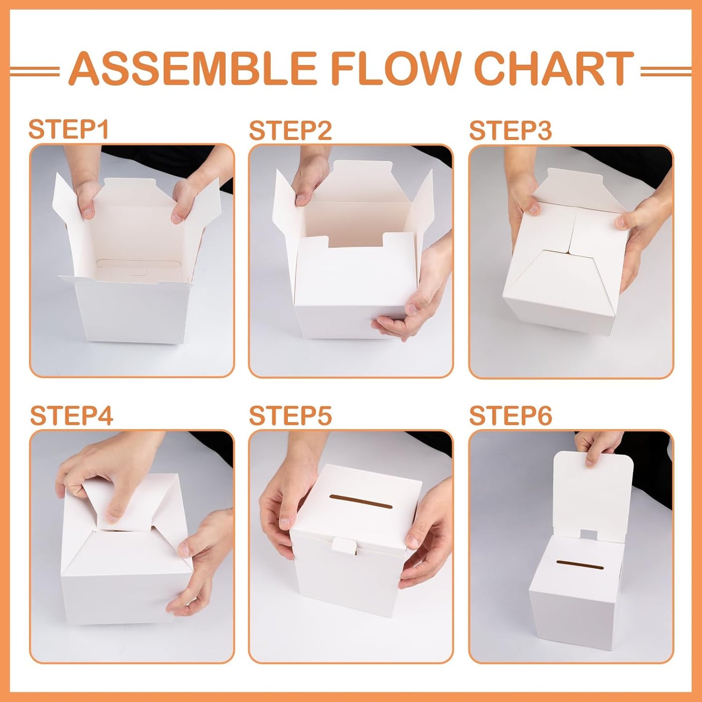 3 Pcs Ballot Boxes Suggestion Boxes Donation Box for Fundraising, Cardboard Raffle Box with Slot and Removable Header for Collecting Business Card Voting Contest (White)