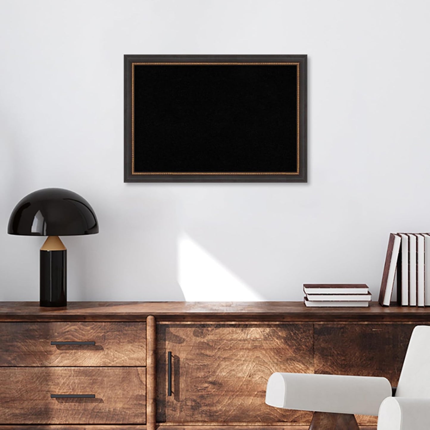 Amanti Art Black Cork Board for Wall, 19x27 Vision Board with Black Wood Frame, Medium Corkboard Office Decor for Home Organization, Traditional Corkboard Pinboard to Display Items for Home