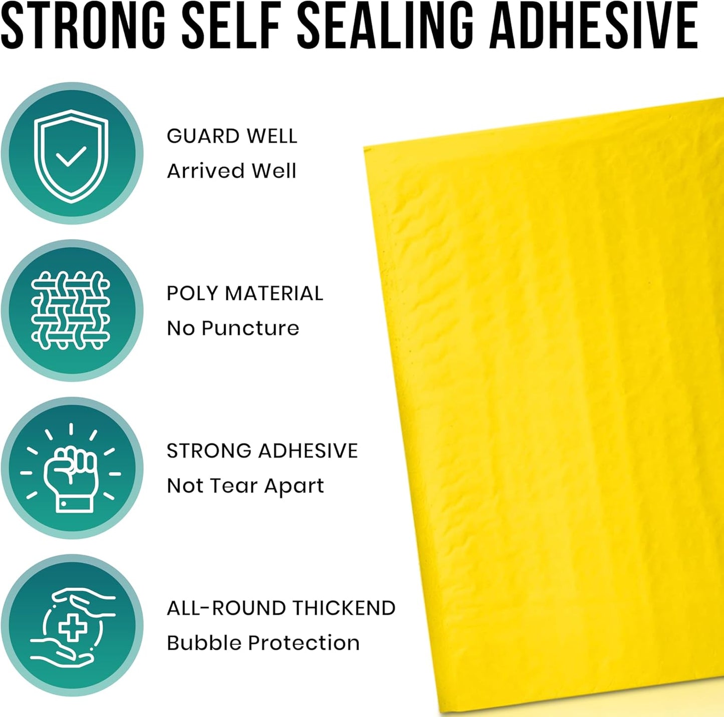 Levex - #0000 4" x 6" [10 Pack] Yellow Poly Bubble Mailers, Padded Envelope Mailers, Packing Envelope & Mailing Bags for Shipping