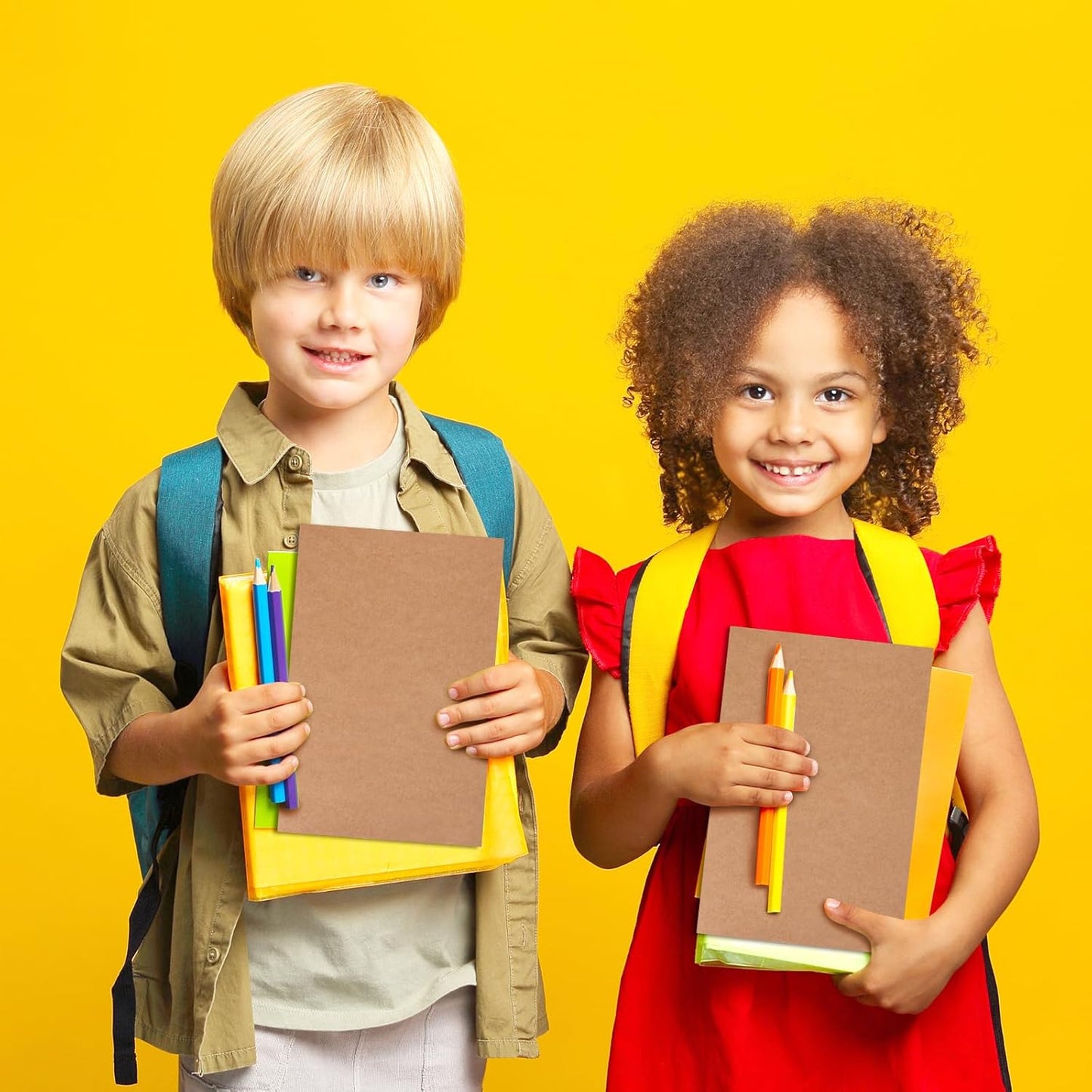 LABUK 48 Pack Lined Kraft Notebooks, A5 Journals Bulk, 8.3x5.5 Notebook Bulk for Traveler Journal, Students Gift School Office Supplies (30 Sheets/60 Pages)