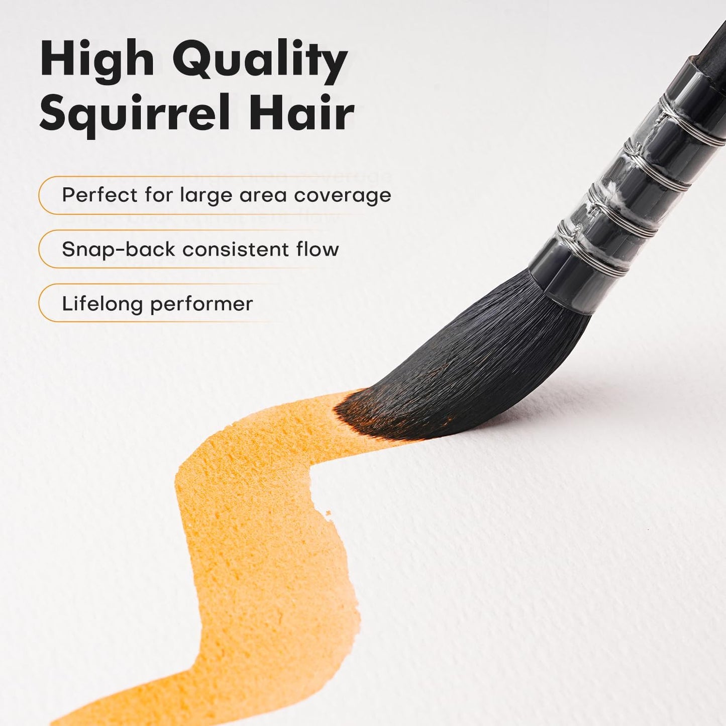 Watercolor Paint Brushes, 5pcs Fuumuui Professional Sable Brush, Wool & Synthetic Squirrel Brushes Set with Extended Needle, Round Point, Flat, Quill Wash Perfect for Watercolor Acrylic Gouache Inks