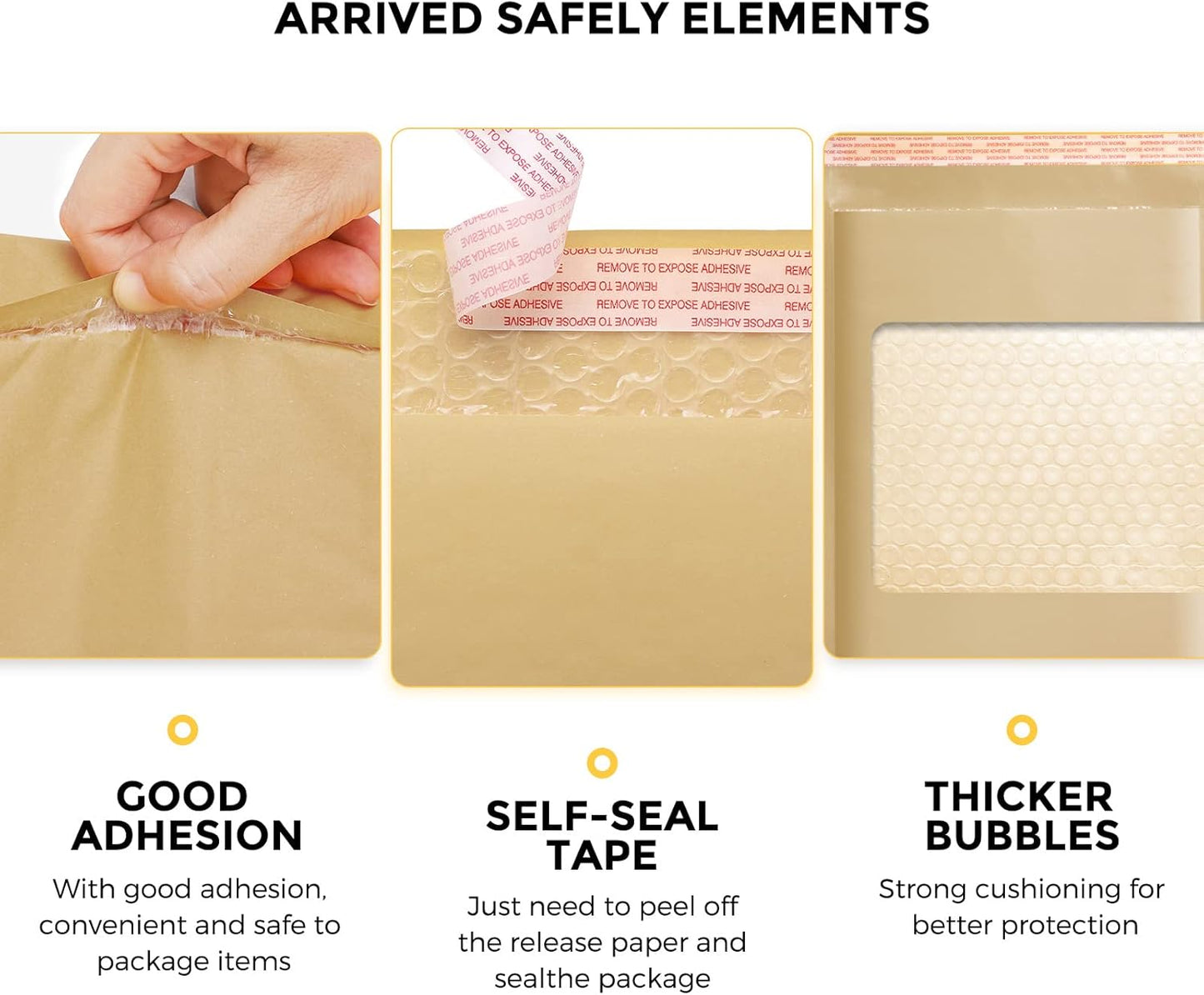 Fuxury Kraft Bubble Mailer 6x10 Inch 50 Pack，Strong Adhesion Padded Envelopes,Self Seal Bubble Envelopes, Waterproof Cushioned Bubble Mailers Packaging for Small Business，Bulk #0 Mailers Brown