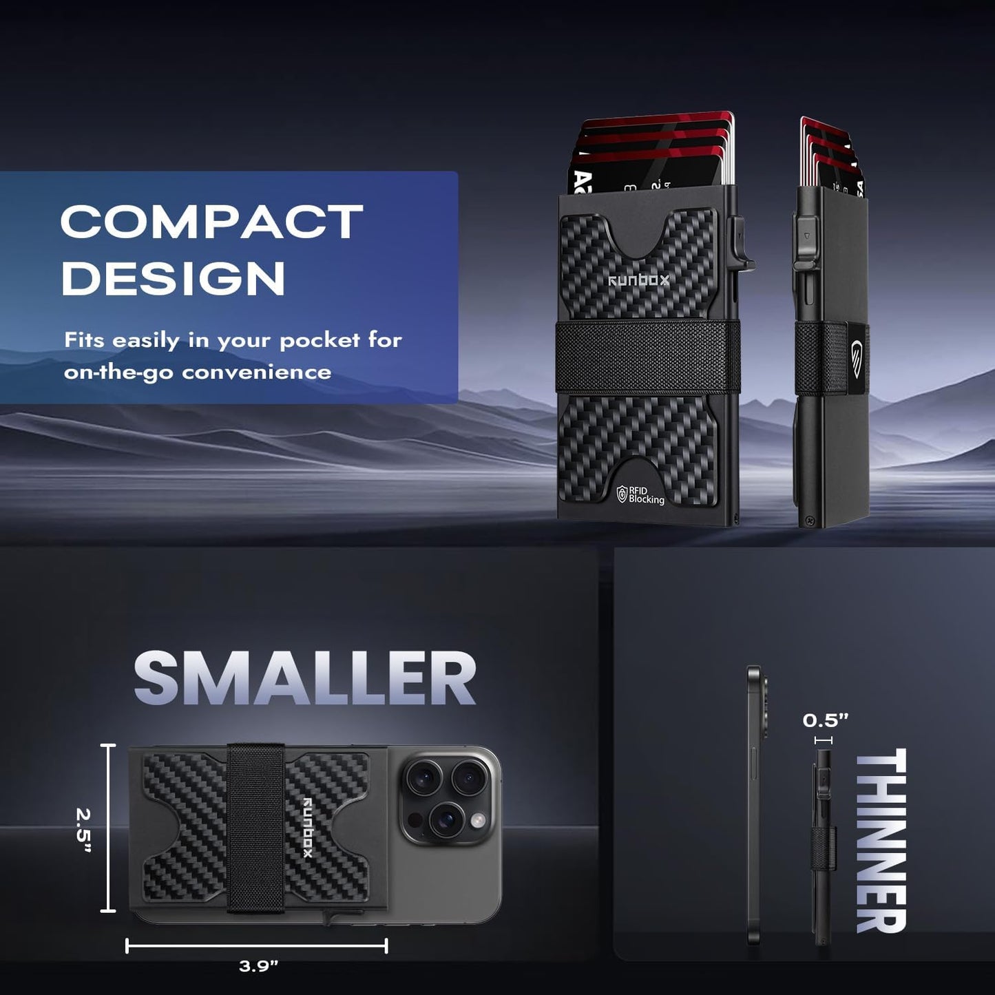 Mens Card Cases, Slim Card Holder Wallet for Men and Women, Minimalist RFID Blocking Wallet with Pop-Up Function, Thin Design, Metal Card Cases Holds 6+6 Cards, Gifts for Men, Men's Accessories