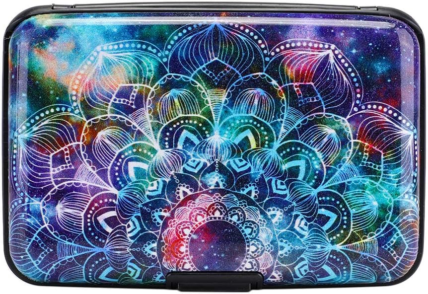 ELFISH Mini RFID Aluminum Wallet Credit Cards Holder Business Card Case Metal ID Case for Men Women (Acolorful)