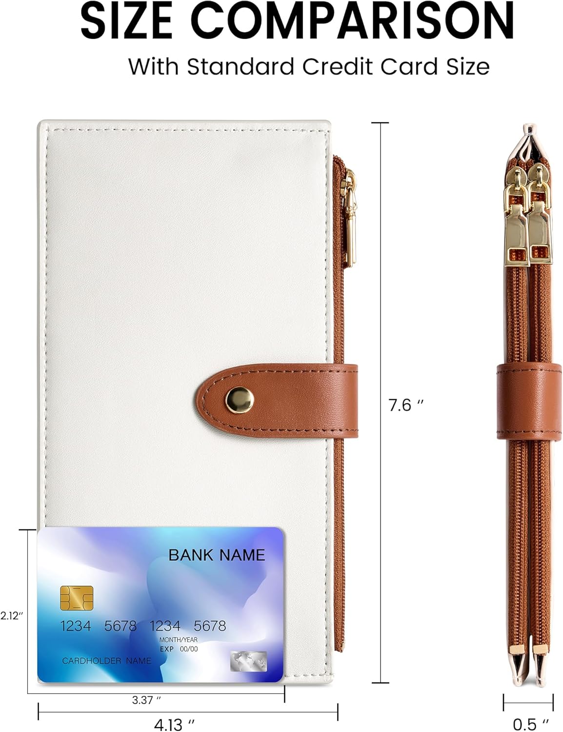 Travelambo RFID Wallet Women Large Size Bifold Multi Card Wallet Case with Zipper Pocke Credit Card Holder for Women