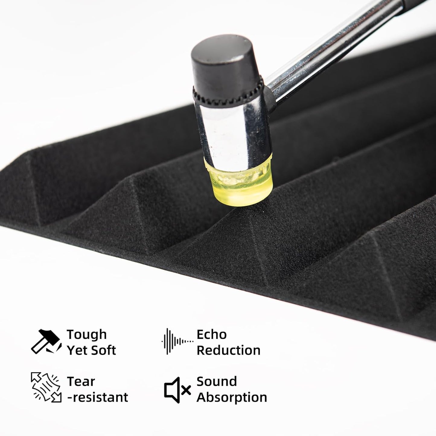 Art3d 10-Pack Peel and Stick Acoustic Panels with Acrylic Tape - 12 x 48 inches, Self Adhesive Sound Absorbing Polyester Wall Panels for Home Office Studio, Black