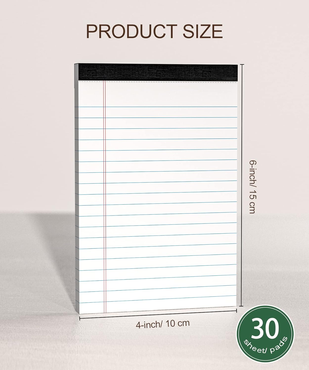 Legal Pads 4x6 Inch College Ruled Small Notepads Writing Note Pads for Work Study Taking Notes To do List, 30 Sheet/Pad Tear-Off Lined Paper Pads Memo & Scratch Pads for Office Home Car School, 8 Pack