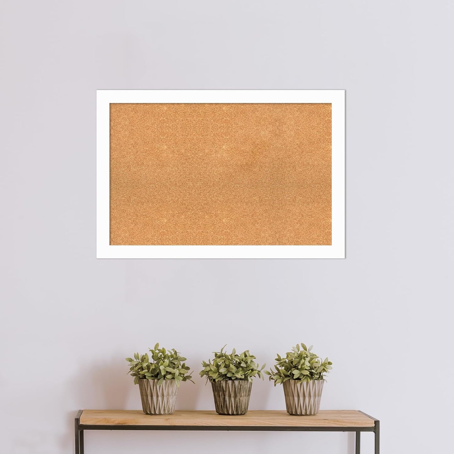 Amanti Art Natural Cork Board for Wall, 25x37 Vision Board with White Frame, Large Corkboard Office Decor for Home Organization, Casual Corkboard Pinboard to Display Items for Home Organization in