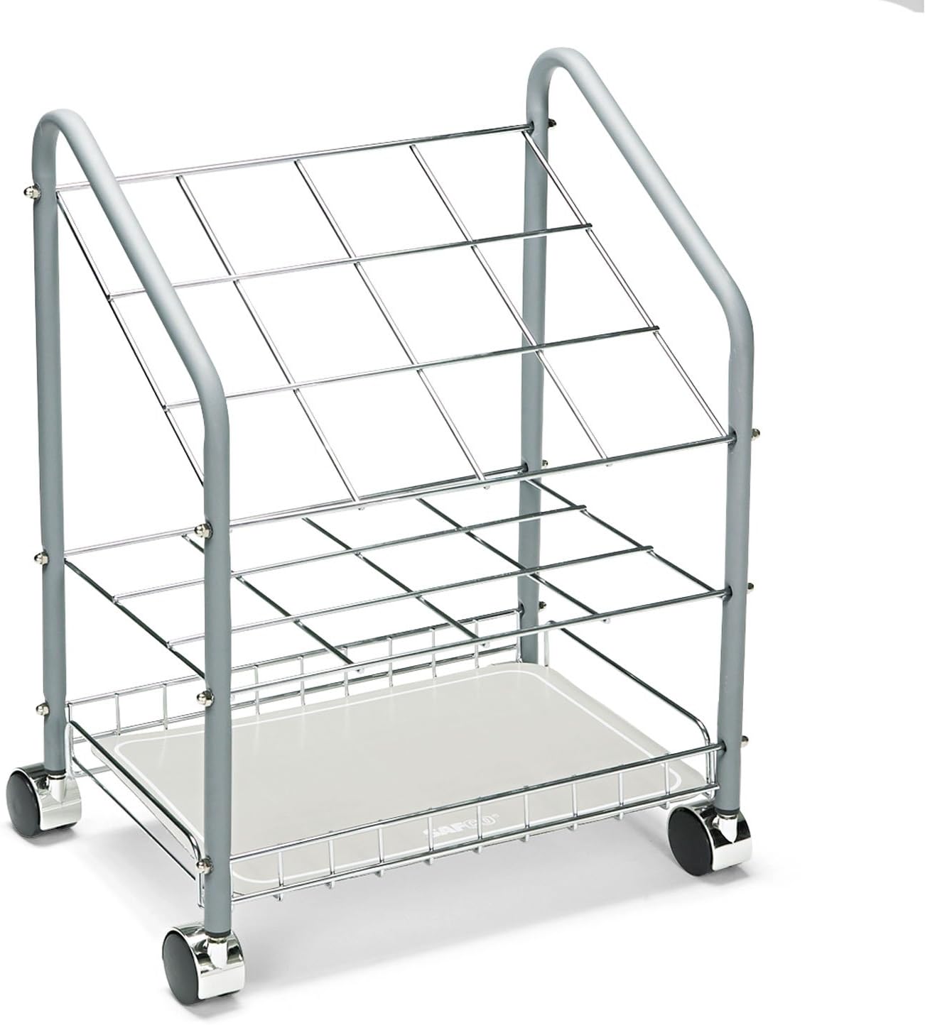 Safco 12 Compartment Tubular Steel Wire Mobile Roll File |100lbs Total Load Capacity | Easy Visibility & Access | Storage Home, Office & Classroom