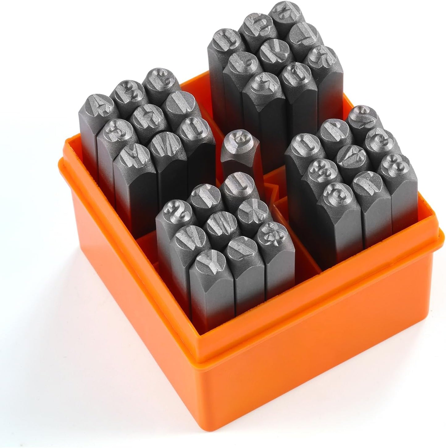 YKLP 37 Pcs Number and Letter Stamp Set,1/8” (3mm) (A-Z & 0-9 + Heart) Metal Letter Stamps DIY Arts & Crafts Leather Stamps, Leather, Wood for Jewelry Stamping kit