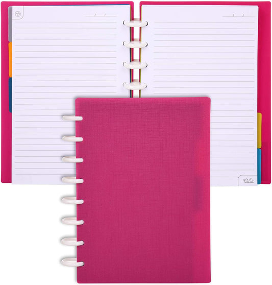 Talia Discbound Notebooks, Planner, Customizable, (90's Pink, Junior (5.5in x 8.5in))