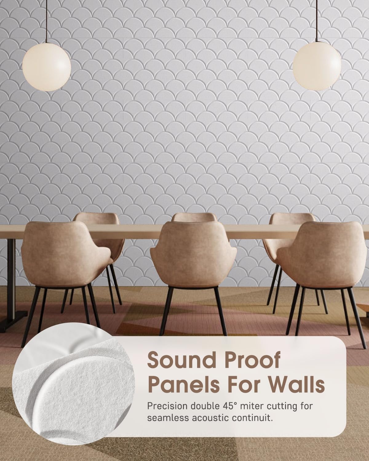 Acoustic Panels Self-Adhesive, 12 Pack Sound Proof Foam Panels for Walls, 12" X 12" X 0.4" High Density Soundproof Wall Panels for Door, Ceiling, Home Office White