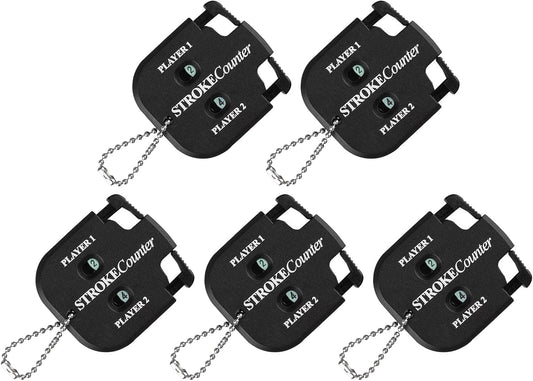 3 Pack Portable Golf Stroke Counter with Key Chain, 2 Player Shot Score Clicker Counter Handheld Small Digital Tally Counter for Golf Game Scoring Keeper Pitch Men Women