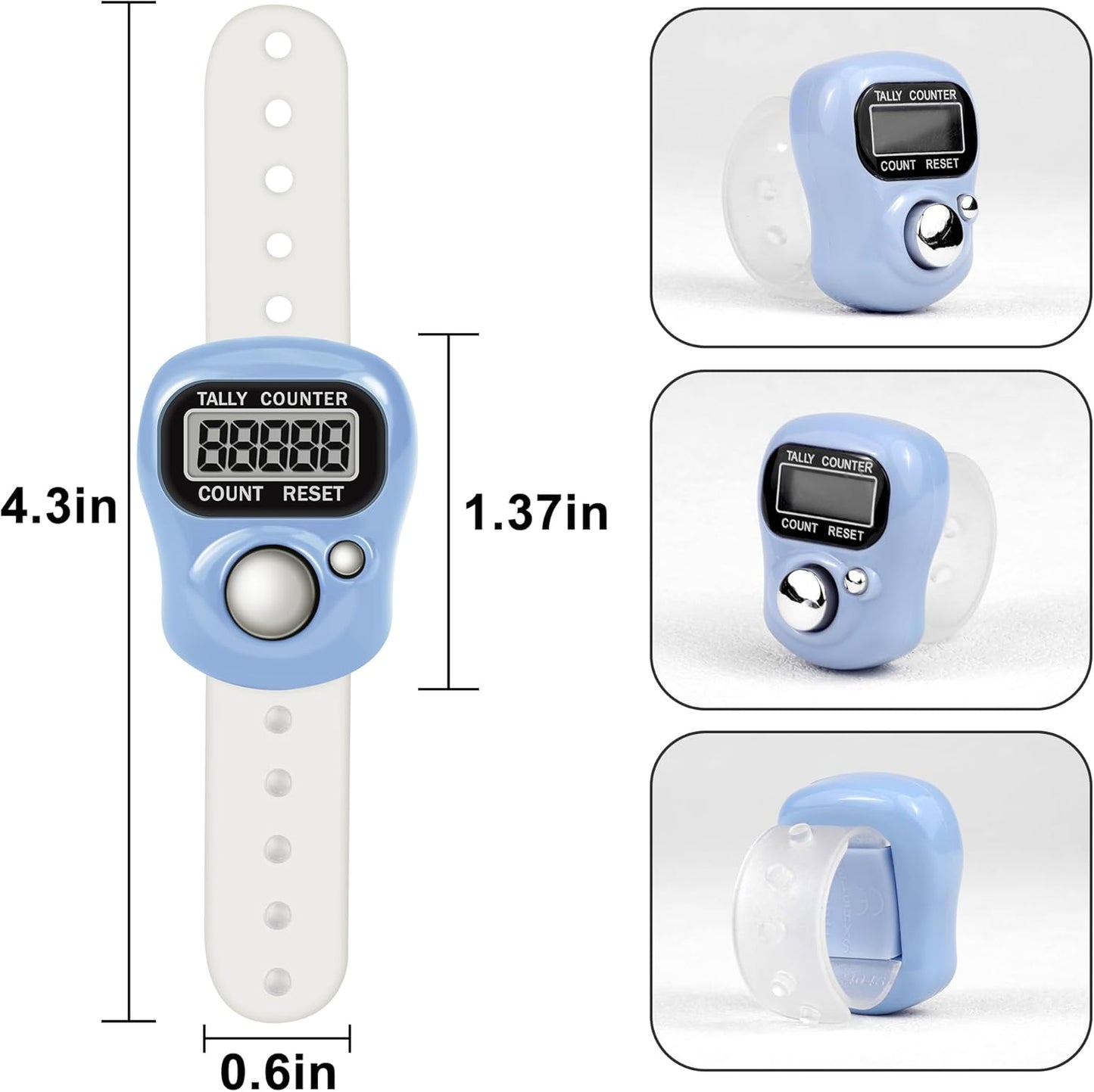 Electronic Finger Clicker Counter 5-Digit LCD Hand Tally Counter Clicker for Knitting, Lap, Goods Counting, Golf