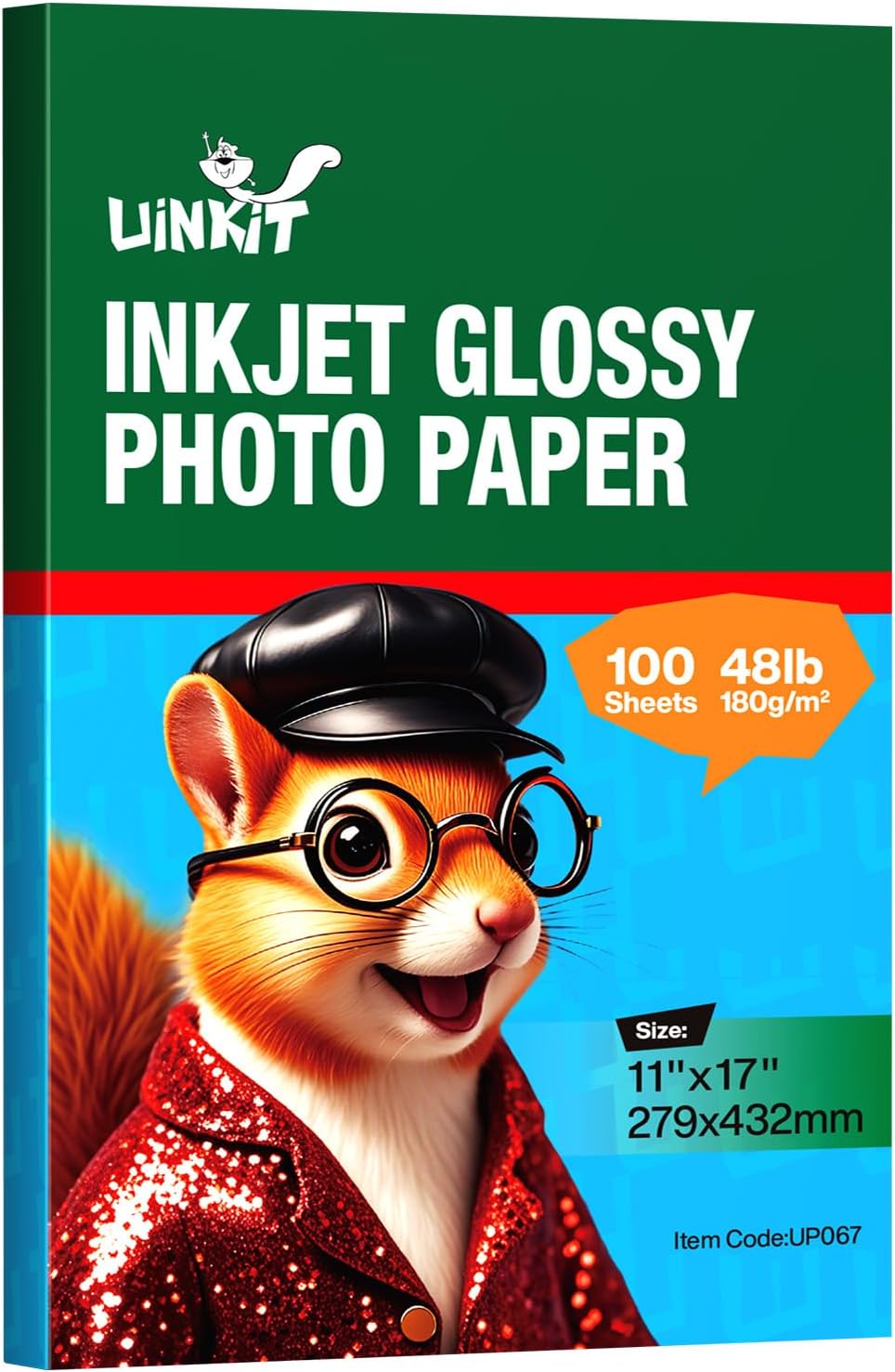 Uinkit Glossy Photo Paper 11x17 Inches 100 Sheets - Inkjet Printer Paper for Photos, Posters, Menus, Invitations - Vivid & Quick Drying Dye Ink Printers, No Curling, Smudge Proof