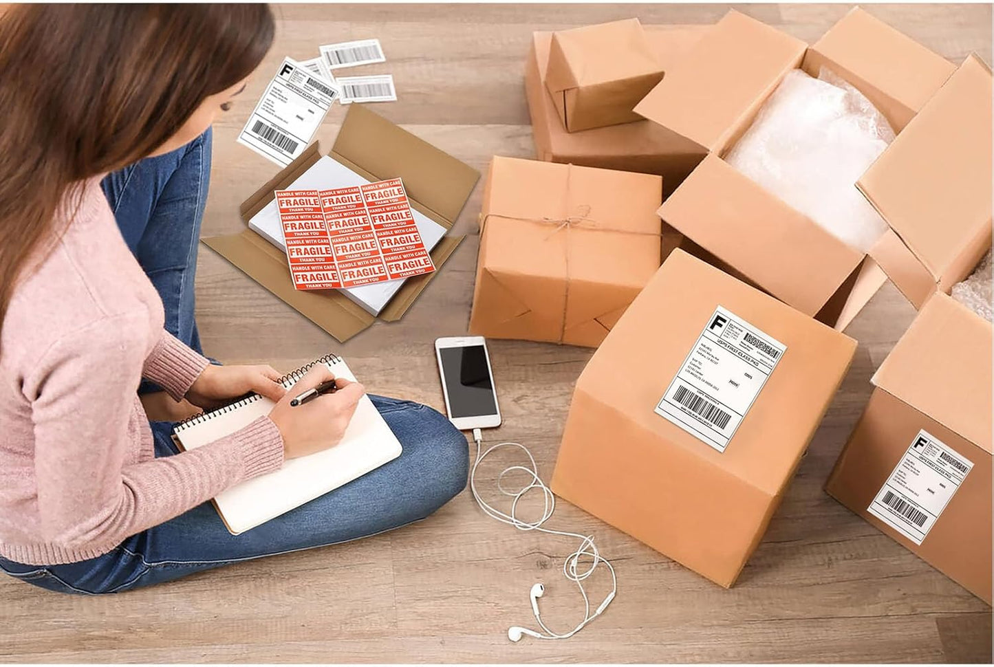 8.5" x 5.5" Address Labels, Half Sheet Shipping Labels, 3000 Sheets Self Adhesive Mailing Labels for Laser & Inkjet Printers (6000 Labels)