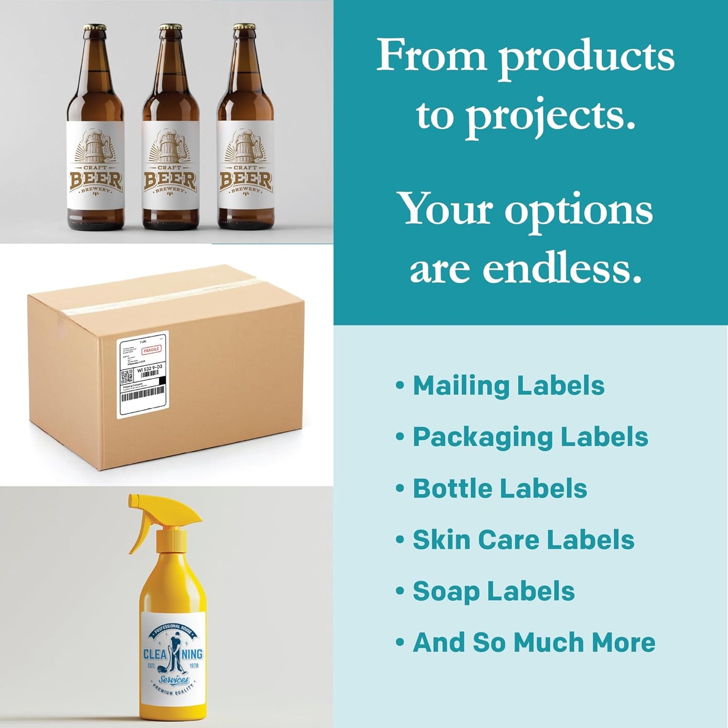 Premium Label Supply White Sticker Mailing/Shipping Labels – 3.5" x 5" – Laser/Inkjet Compatible – (4 per Sheet), 2000 Sheets - 8,000 Total Adhesive Labels