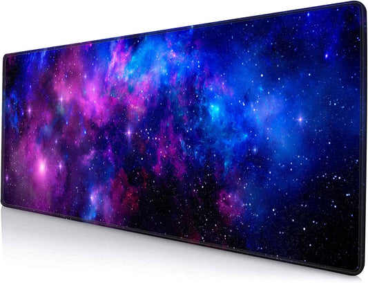 Large Mouse Pad, Extended XL Gaming Mousepad, Non-Slip Rubber Base Keyboard Mouse Mat Desk Pad for Work, Game, Office, Home, 31.5 x 11.8 in, Purple Galaxy, PL230707027