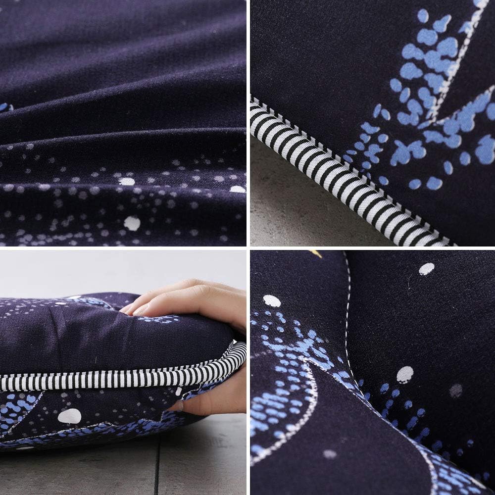 MAXYOYO Japanese Futon Mattress Floor Mattress Sleeping Pad Foldable Bed Roll Up Camping Cushion Floor Lounger Bed Couches and Sofas Couch Topper, Moon and Star, King Size