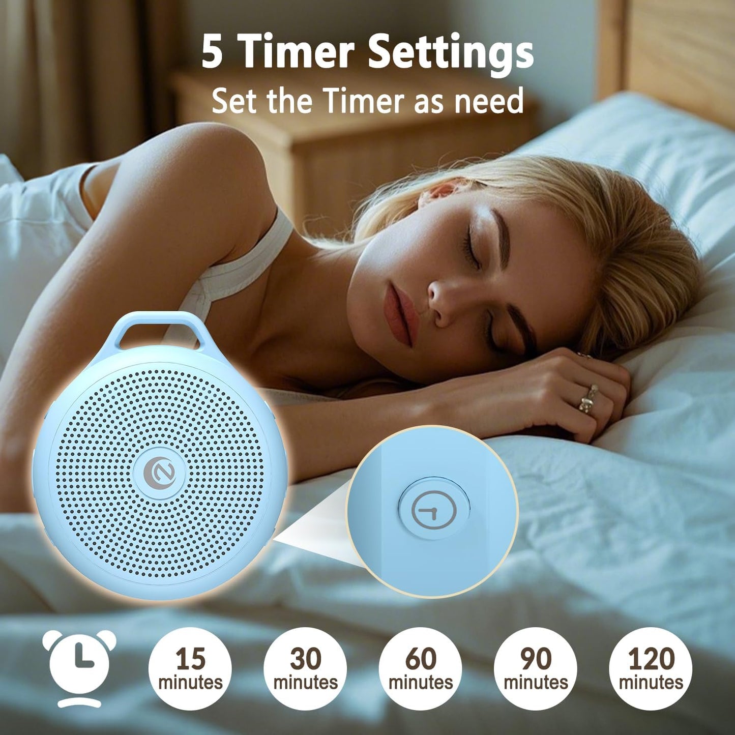 Portable White Noise Sleep Sound Machine for Home and Travel. Perfect for Your Sleeping Baby with a dimmable Night Light and Long Battery Life. Baby Essential Adult/Child Lock Feature.