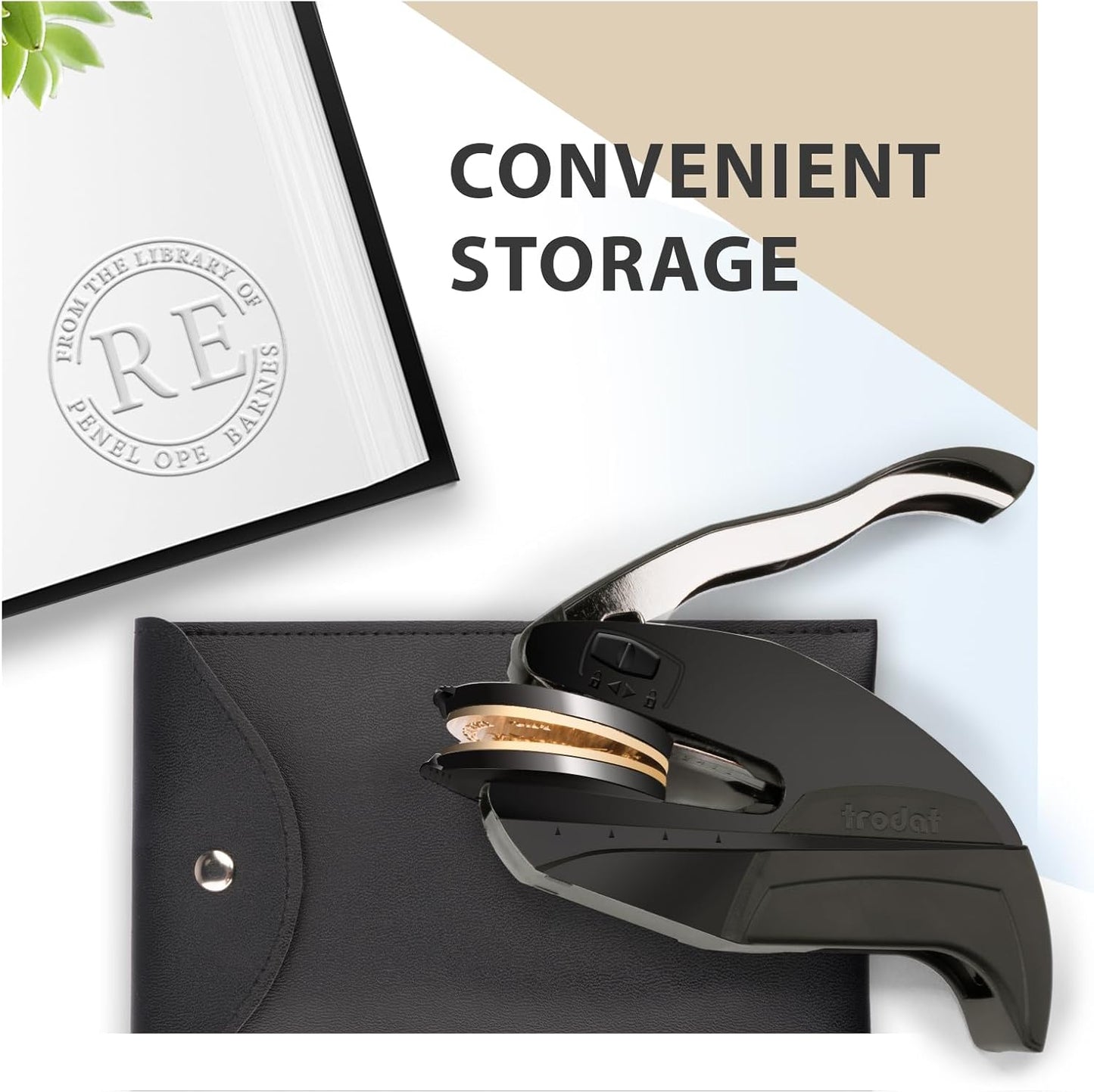 Custom Book Embosser | Personalized Library Embosser | Initials Stamp | from The Library of Self Ink Stamps (Initials 2)