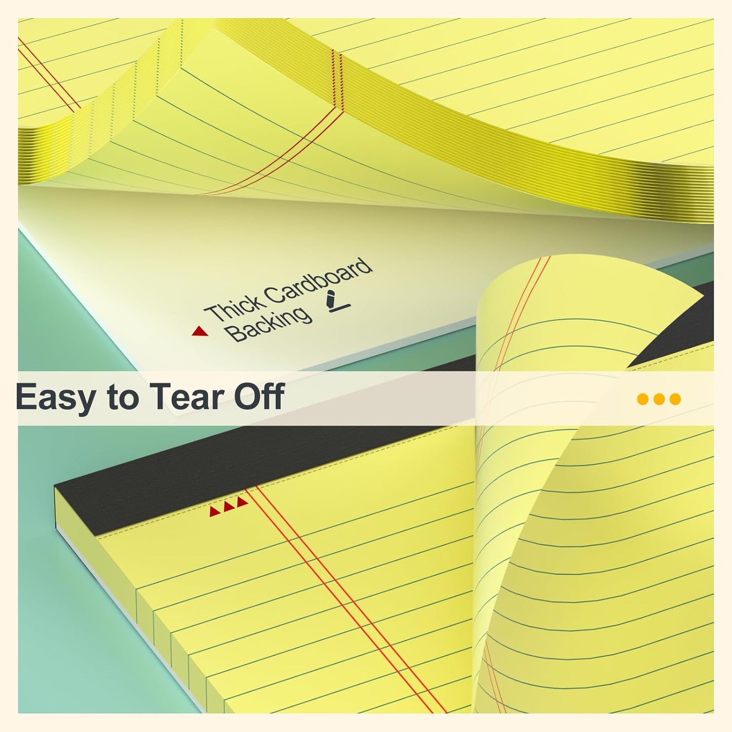 Yellow Legal Pads 8.5 x 11 Narrow Ruled Note Pads - 20 Pack Yellow Notepad 8 1/2 x 11 Paper Tabletsd - Perforated Yellow Pad 8.5 x 11 Lined Notepad 30 Sheets/ 60 Pages each Note Pad for Office School