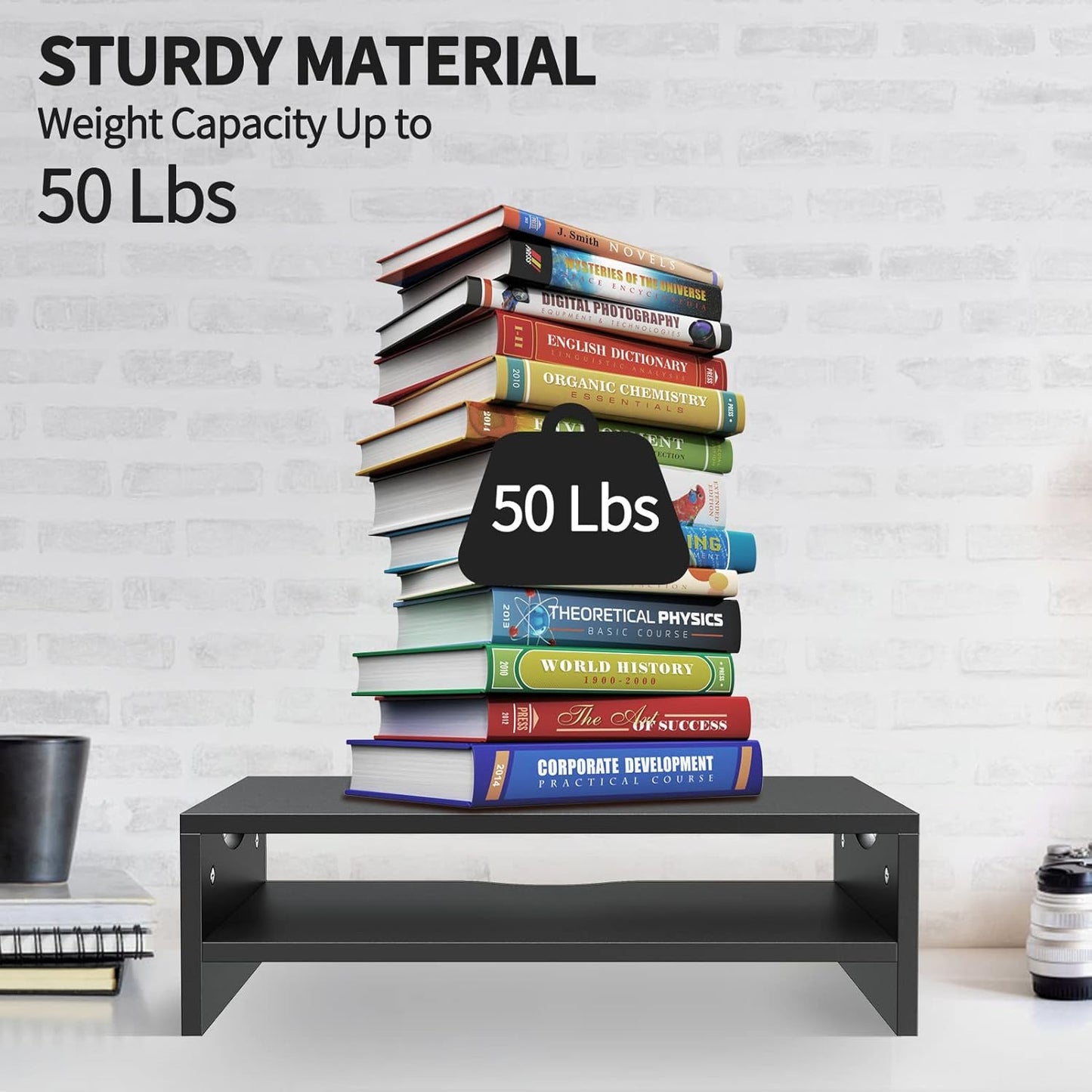 Zimilar Monitor Stand, 2-Tier Laptop Computer Monitor Stand Riser for PC, iMac, Desktop Wooden Screen Stand with Storage Organizer for Home Office