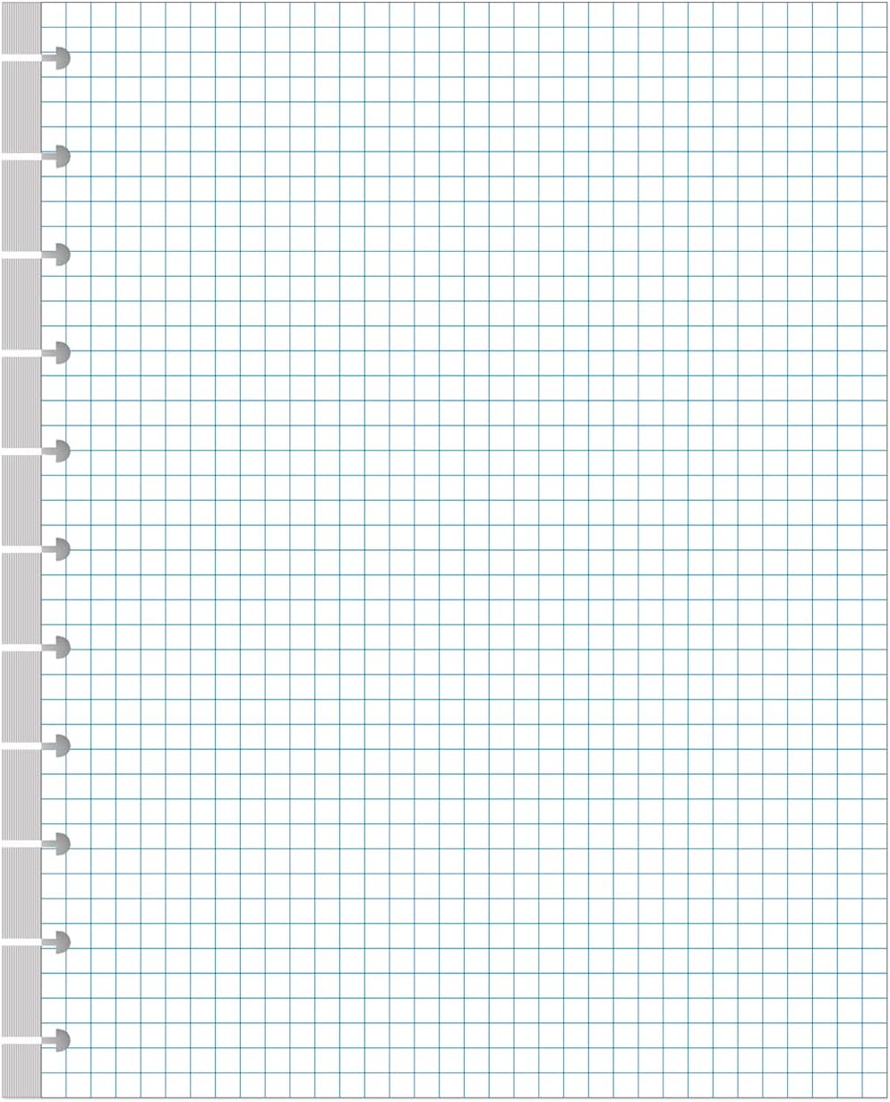 A4 TUL Discbound Grid Filler Paper - 11 Disc Graph Paper, Letter Size 100Sheets / 200Pages Loose-Leaf Paper, 100gsm White Paper, 8.5'' x 11''