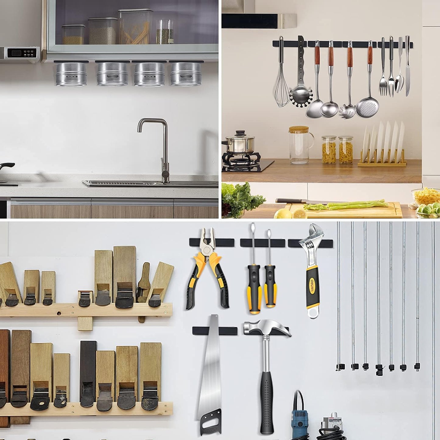 LOVIMAG Rare Earth Bar Magnets, Waterproof Strong Neodymium Magnets with Epoxy Coating and Double- Sided Adhesive for Fridge, Scientific, Shower Door, Office Etc, 60 x 10 x 3 mm, Pack of 16