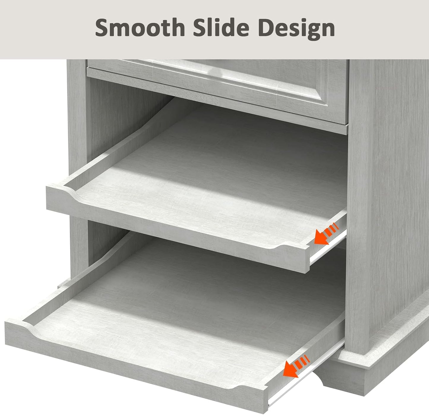 Lateral File Cabinet 3 Drawer File Cabinet with Charging Station, Printer Stand with Open Adjustable Storage Shelves, Lateral Filing Cabinet for Home Office, White