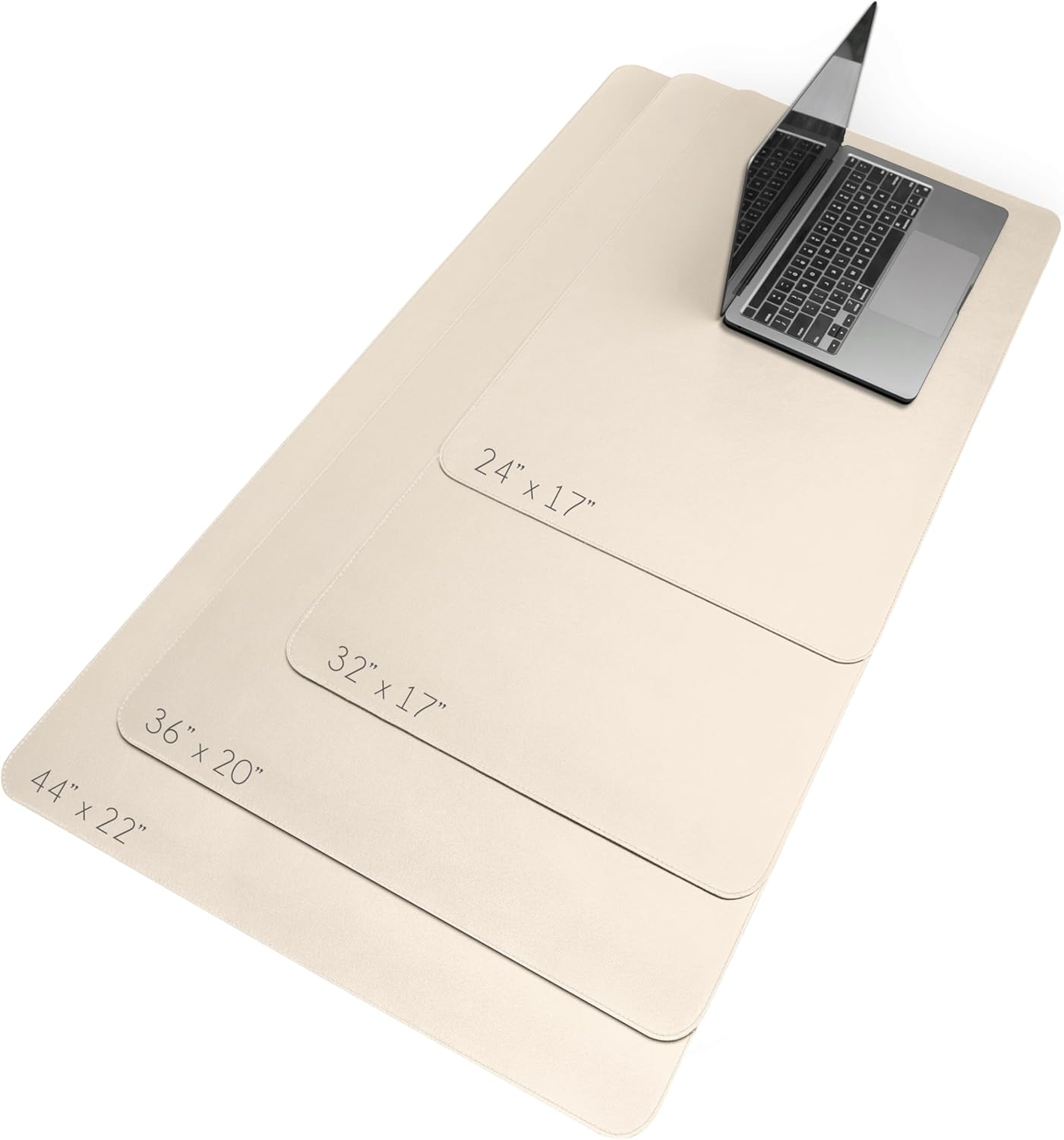 Vine Creations Leather Desk Mat Large 36" x 20", Desk Protector Mat, PU Leather Desk Pad, Non-Slip Large Mouse Pad, Desk Blotter, Desk Pads on Top of Desks, Home Office Desk Matt for Desktop (Beige)