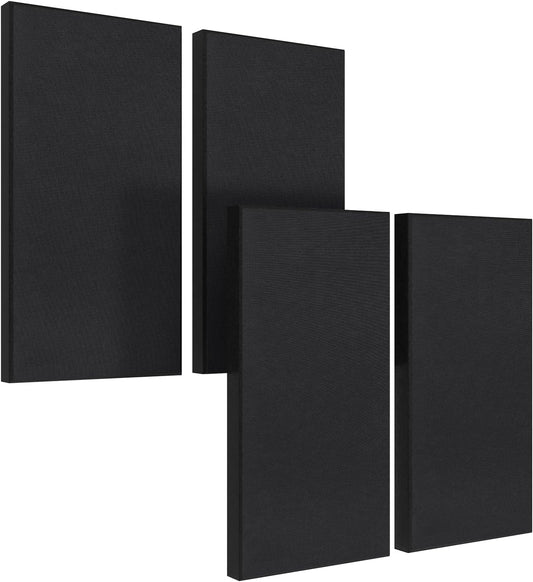 UMIACOUSTICS 4 PCS Fiberglass Acoustic Panels, 2“ Thick 23.6" x 11.8" Sound Absorbing Panels , Black