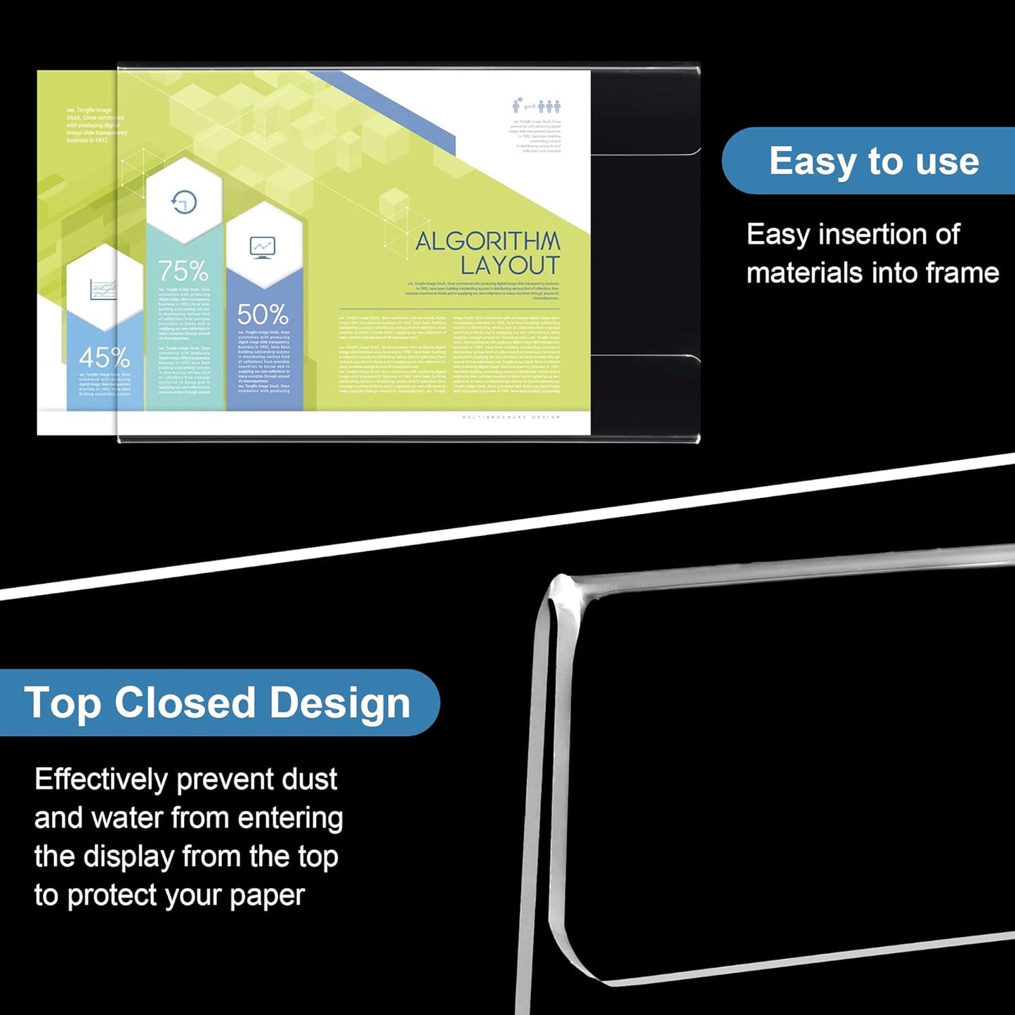 Lesnlok 26 Pack Wall Mount Acrylic Sign Holder 2x3 inch，With 3M Tape Adhesive for Office, Home, Store, Restaurant, No Drilling