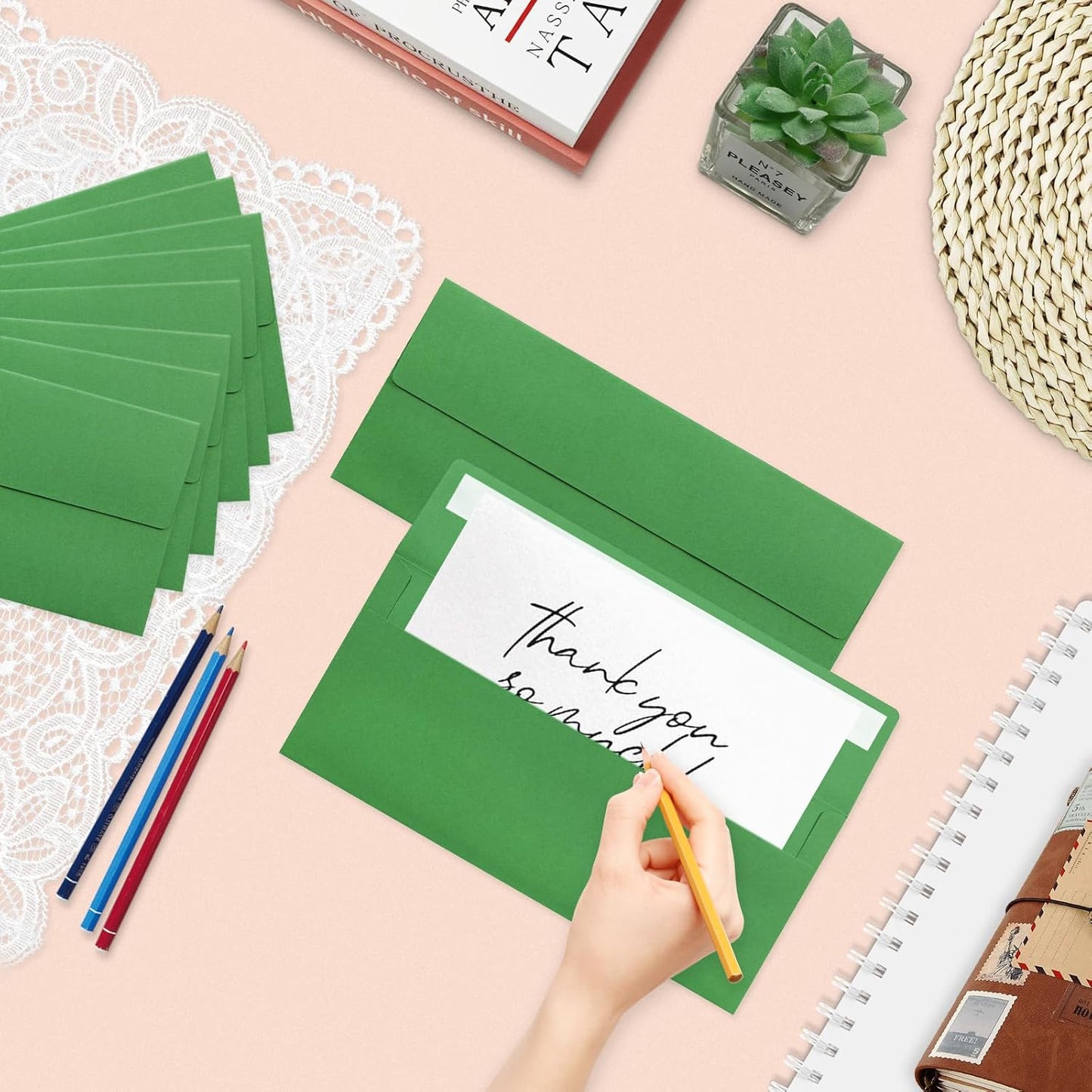 200 Pack #10 Business Envelopes, Green Standard Envelopes Self Seal, Letter Size Mailing Envelopes for Checks Letters Invoices Statements Birthday Graduation Wedding, 4 1/8 x 9 1/2 Inch