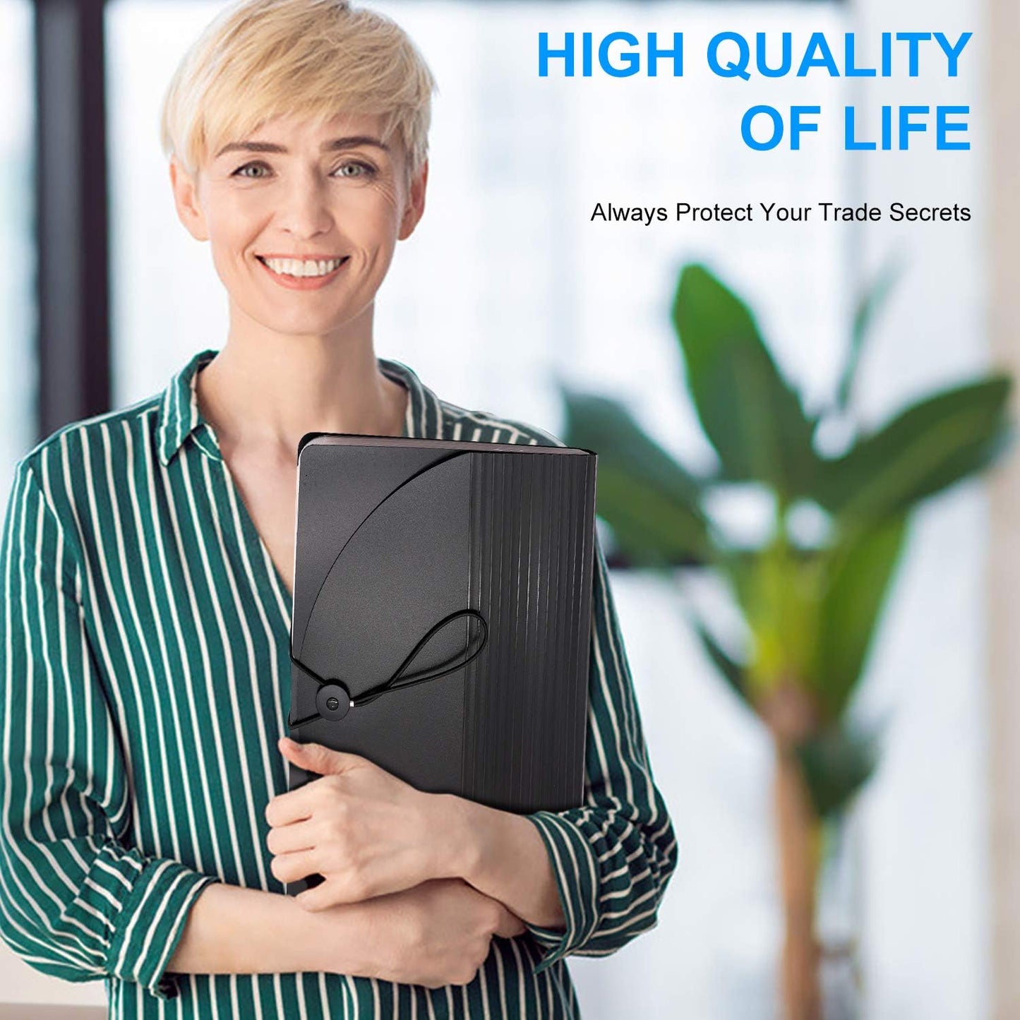 Accordion File Organizer, 12 Pockets Expanding File Folders, Portable Monthly Bill Receipt Documents Organizer with Colorful A-Z Tabs, Letter/A4 Size - Blue